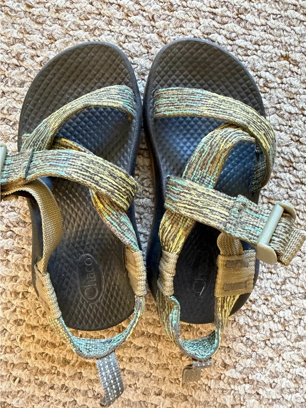 Little Kids Chaco Sanadals in Green Multicolor Size 10